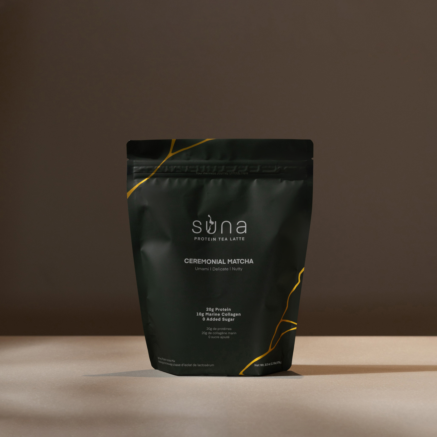 Ceremonial Matcha Protein Tea Latte – vibrant green tea with collagen and smooth texture