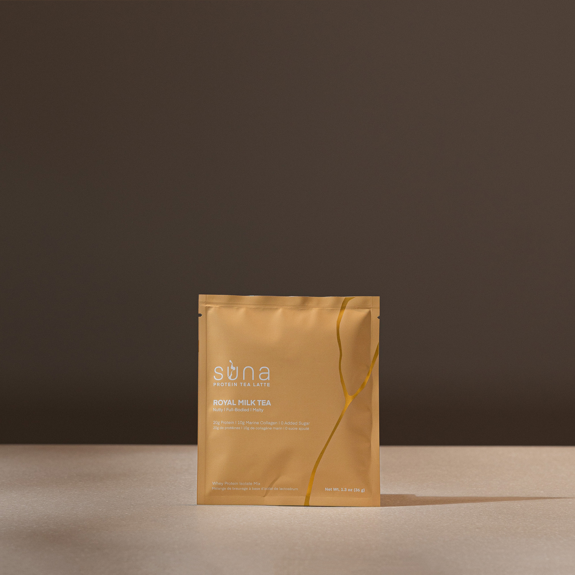 Single-serve assorted tea latte sachets – collagen-infused matcha, hojicha, earl grey, and milk tea