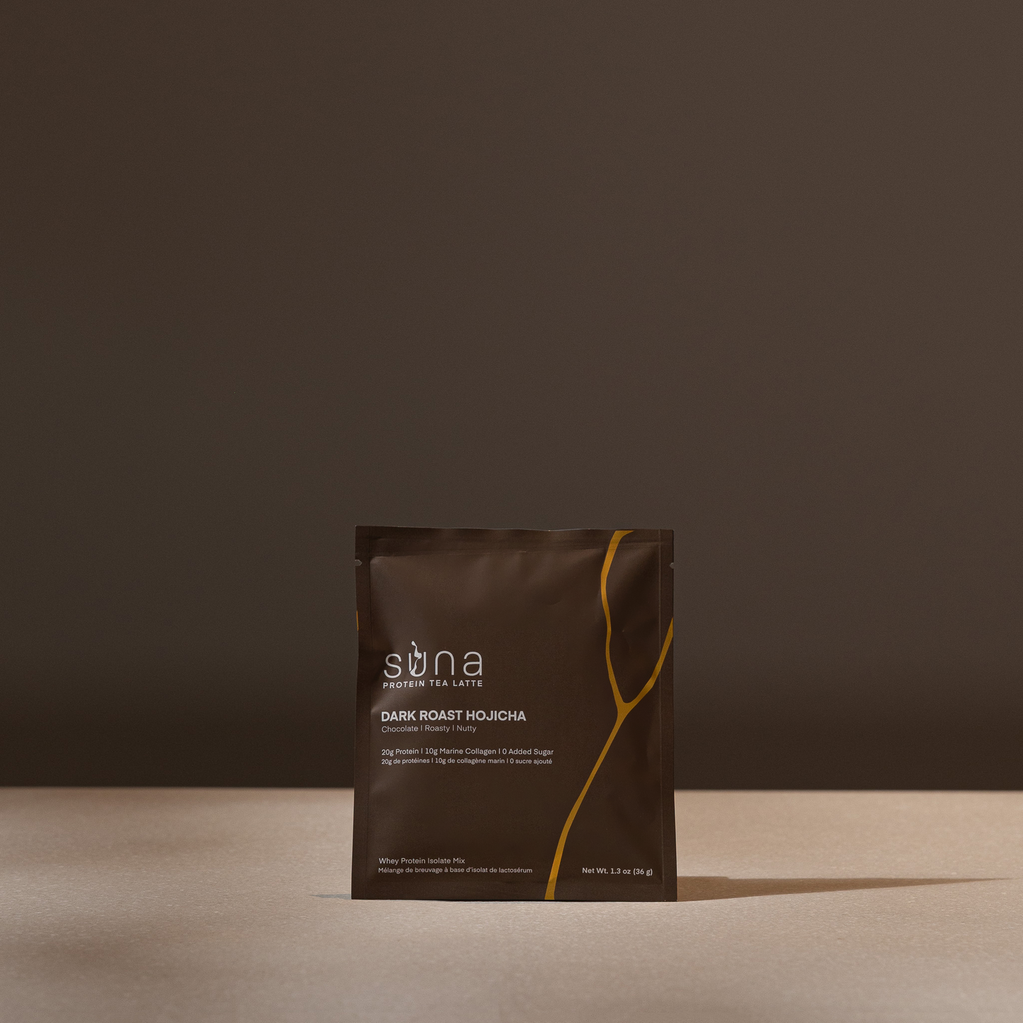 Travel-friendly protein tea powder set with marine collagen and 20g protein per sachet