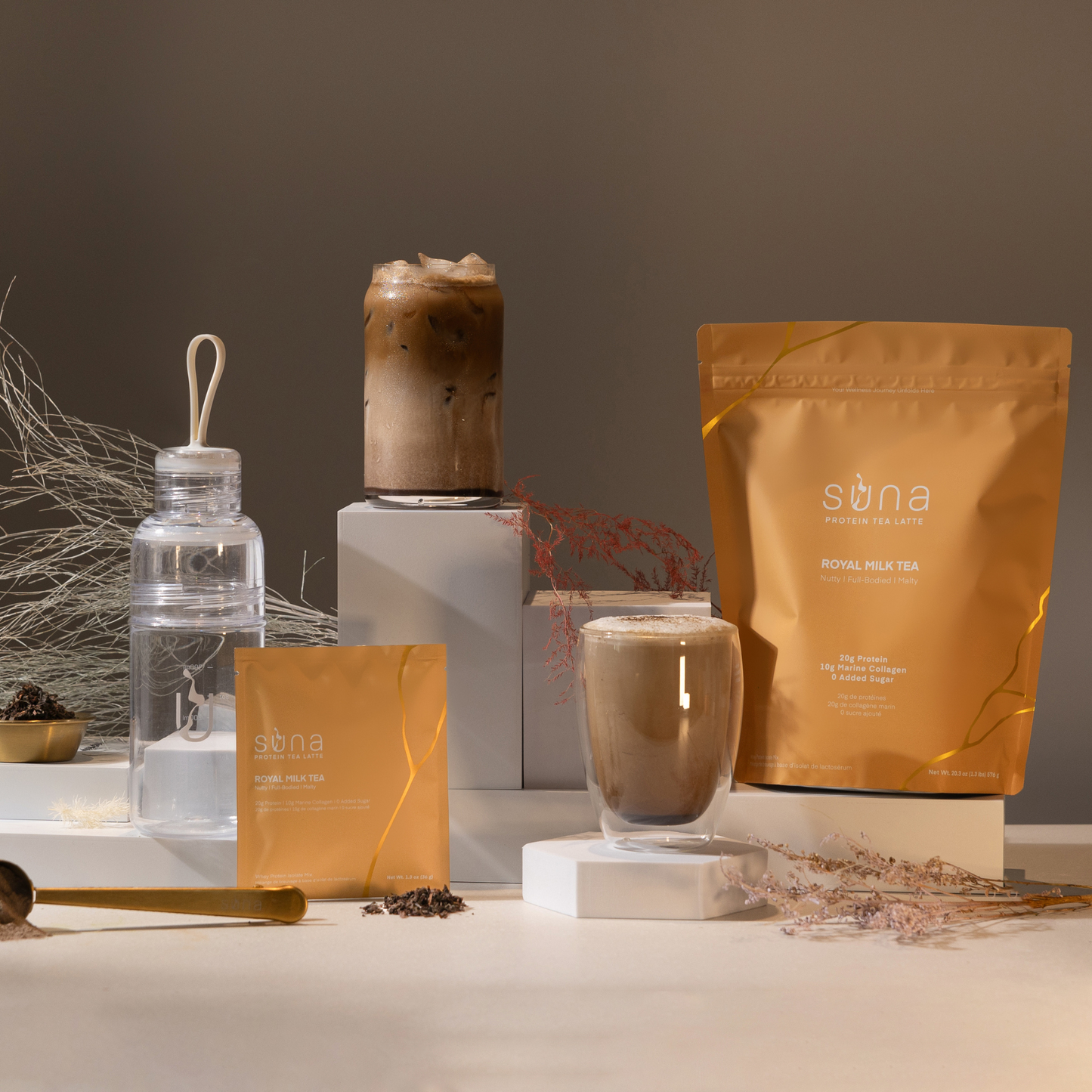 Suna Royal Milk Tea – protein tea latte with marine collagen and rich black tea flavor
