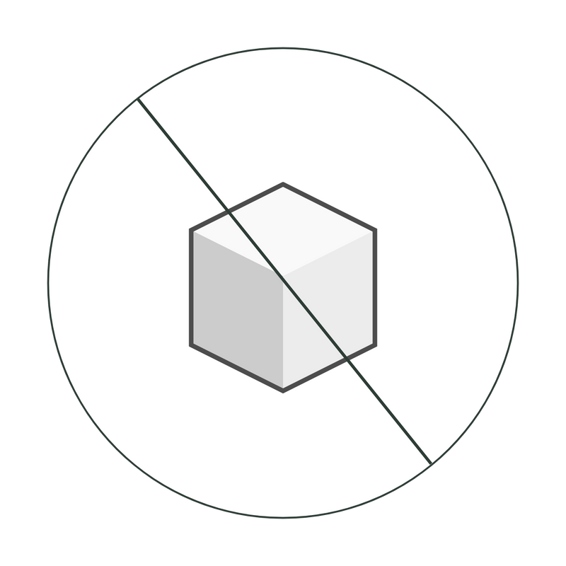 an Icon showing no sugar as there are no sugar added for the Suna Protein Tea Latte