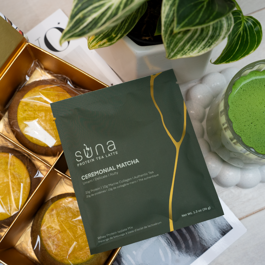 Suna Protein Tea Latte made into Protein Mochi Cookies