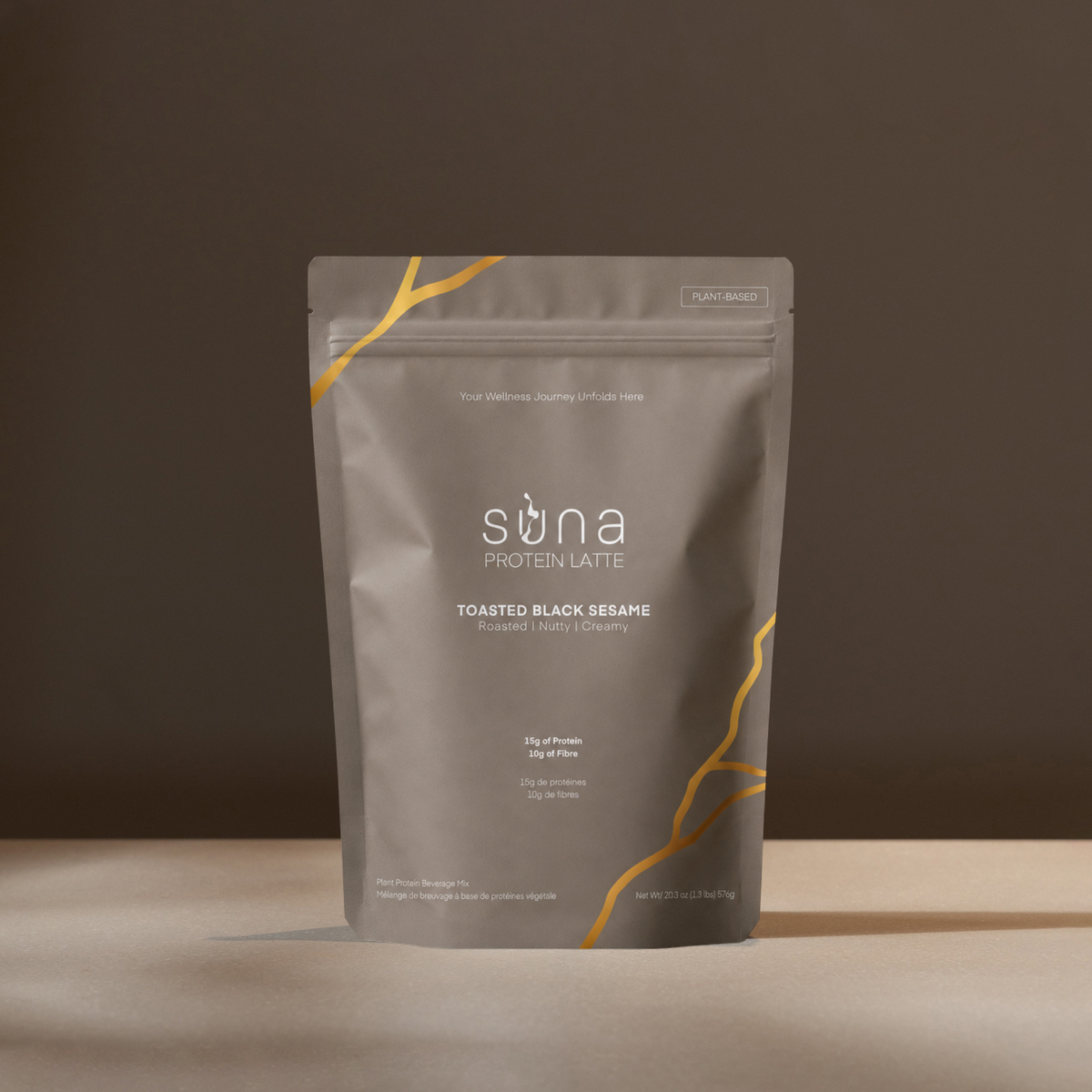 Toasted black sesame protein Latte with fibre